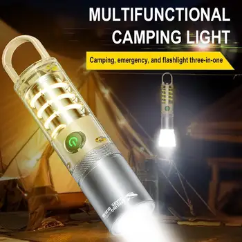 Мощный портативный светодиодный фонарик, новинка, брелок для ключей, перезаряжаемый карманный фонарик EDC для кемпинга на открытом воздухе, фонарь
