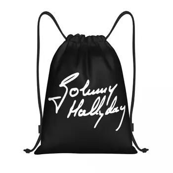 Изготовленная на заказ легендой французского рока Джонни Холлидеем Сумка на шнурке для покупок Рюкзаки для йоги Женские Мужские Спортивные сумки для спортзала