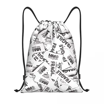Пользовательские сумки на шнурке с буквенным принтом Mm6 для женщин и мужчин, легкий рюкзак для хранения в спортивном зале с рисунком Margielas