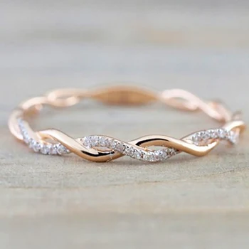 Круглые кольца для женщин, тонкие обручальные кольца с закручивающейся веревкой, модный подарок ebijoux