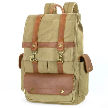 Холщовая сумка Crazy Horse в стиле ретро, повседневный рюкзак для ноутбука, дорожный мужской рюкзак