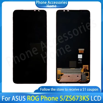 Оригинальный AMOLED Для ASUS ROG Phone 5 ZS673KS ЖК-дисплей Сенсорный Экран Для ASUS ROG Phone 5 ZS673KS LCD