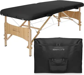 Базовый портативный складной массажный стол Saloniture - черный