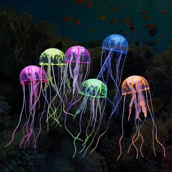 Украшение для морских аквариумов, Медузы для аквариумных декораций, светящиеся аксессуары, водные растения для натуральных аквариумов и аквариумных рыбок