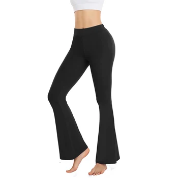 Женские брюки для йоги с глубоким вырезом, расклешенные леггинсы для женщин, кроссовки с высокой талией, расклешенные брюки для джазового платья с расклешенным низом