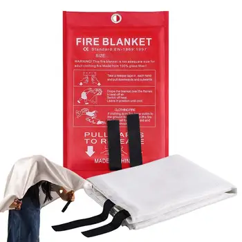 Противопожарное одеяло, одеяло с огнетушителем для кухни, огнезащитное одеяло размером 1x1 м, большое противопожарное одеяло для кухни, дома, смазки, автомобиля