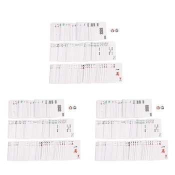 432шт Бумажный Маджонг Маджонг Китайская Игра В Карты С 2шт Кубиками Портативный Набор Игральных Карт Для Путешествий И Развлечений
