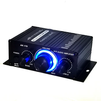 Мини-стереоусилитель Dc12V Двухканальный аудиоплеер Hi-Fi Поддерживает DVD-вход мобильного телефона для домашнего использования в мотоцикле