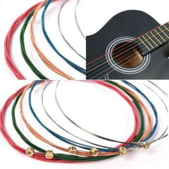 Новые 6 шт. /компл. Разноцветных струн для акустической гитары, Аксессуар для горячей продажи