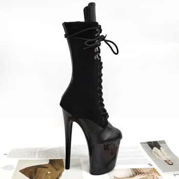 Модная обувь для танцев на шесте 17 см, женские ботинки на платформе, разноцветные модели для ночных клубов, платье с перекрестной шнуровкой в готическом стиле в стиле панк
