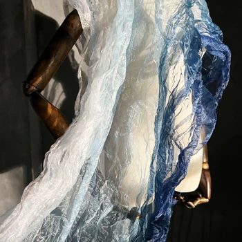 Ткань Органза, Плиссированное Измельченное Градиентное Кружево, Модная Дизайнерская ткань, Полиэфирный Материал для шитья одежды своими руками