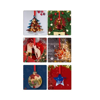 10 упаковок сублимационных рождественских заготовок, пустые украшения из алюминиевой доски Белые пустые украшения для Рождества своими руками D