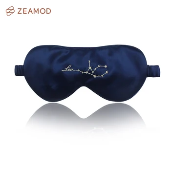ZEAMOD Маска для глаз Sleep Plus-size 19 ММ однотонный креповый шелк 100% шелк для мужчин и женщин с легким блоком для путешествий и вышивкой Constellation ne