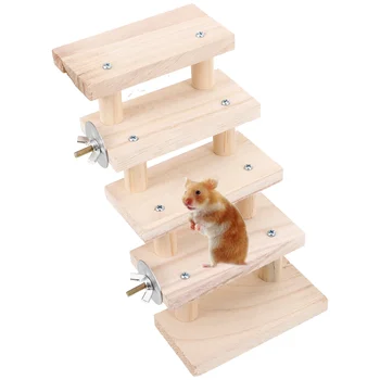 Лестница для лазания по Хомяку Деревянная Клетка для Шиншиллы Ландшафтные Лестницы Укрытие Крысиная игрушка