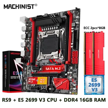 MACHINIST X99 Комплект материнской платы LGA 2011-3 Комплект Xeon E5 2699 V3 CPU Процессор ECC DDR4 16 ГБ оперативной памяти M-ATX M.2 NVME SATA SSD RS9