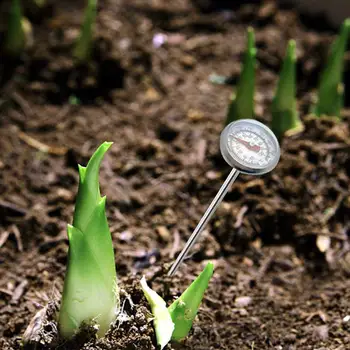 2023 Компостный почвенный термометр из высококачественной пищевой нержавеющей стали с измерительной шкалой, зонд-детектор для измельченного компостного садового грунта