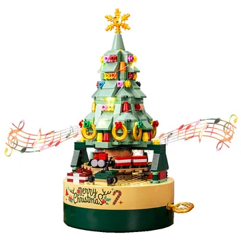 Рождественская елка своими руками строительные блоки музыкальная шкатулка украшения Игрушки творческие Подарки