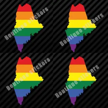 Набор из 4 виниловых наклеек с радужным флагом гей-парада в форме Мэна, красивые наклейки для ЛГБТ-сообщества на окна автомобиля и украшения кузова