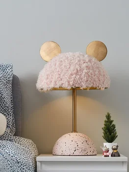 Настольная лампа для спальни, романтичная и креативная детская комната принцессы, Розовый декоративный прикроватный ночник