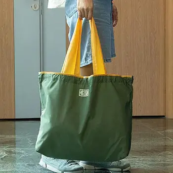 Большая Экологичная сумка для покупок в супермаркете на шнурке, Модная сумка Через плечо, Складная Портативная сумка Для рук, Сумка для продуктов, Водонепроницаемая