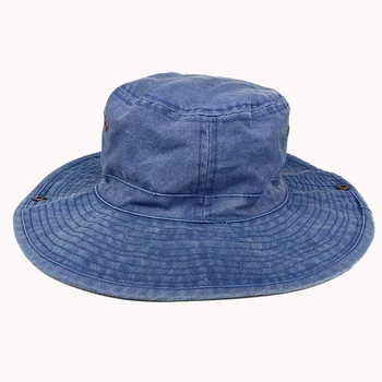 Сезон: весна-лето, рыболовная шляпа унисекс, хлопковые выстиранные джинсовые шляпы-ведра для женщин, мужчин, Складная Охотничья кепка для кемпинга на открытом воздухе F-1