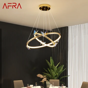 Подвесные светильники AFRA Nordic LED Creative Ring Butterfly Светильники для домашнего декора гостиной, столовой, спальни