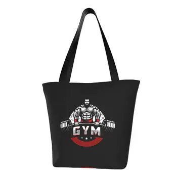 Сумки для покупок в тренажерном зале для бодибилдинга, сумки для покупок на холсте, сумки для покупок через плечо, большая вместительная Портативная сумка для фитнеса, сумка для мышц