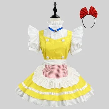 Аниме желтая мечта Лолиты платье горничной милая французская горничная студенческое сценическое платье Маленькая Лолита платье