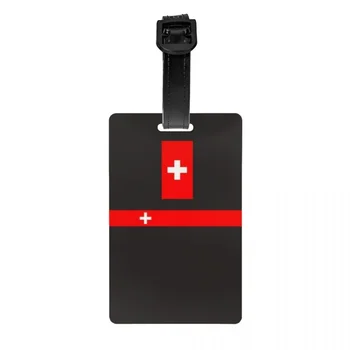 Багажная бирка с флагом Швейцарии, швейцарский крест, дорожная сумка, чехол для чемодана, идентификационная этикетка