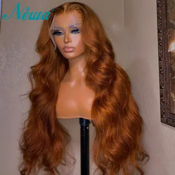 Newa Hair Цветные парики из человеческих волос 13x6 Кружевной Фронтальный парик 360 Полных кружевных париков, предварительно выщипанных бесклеевых Бразильских париков для женщин