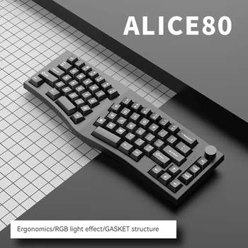 Новая Проводная Rgb-Клавиатура Feker Alice80 С возможностью Горячей Замены Эргономичная Механическая Игровая Офисная Универсальная Клавиатура