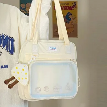Японская Милая Опрятная студенческая сумка Y2k, простая модная Прозрачная сумка Itabag большой емкости, аниме-сумка, модная сумка Ita