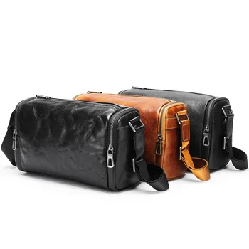 Новая кожаная мужская сумка через плечо messenger bag мужская модная брендовая кожаная сумка для отдыха оптом