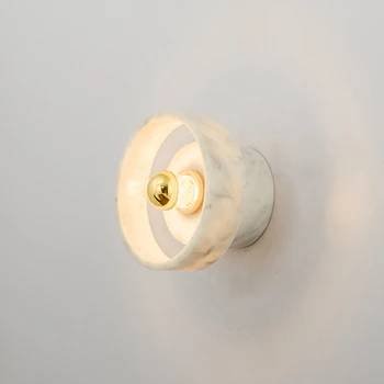 Мраморный настенный светильник Роскошный Настоящий Мраморный настенный светильник E27 Прикроватная лампа Лампа хорошего качества в комплекте Освещение отеля Внутреннее Освещение