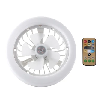 Потолочный вентилятор E27, потолочный вентилятор, охлаждающий электрический вентилятор, Лампа-люстра со светом и управлением Для украшения дома в комнате