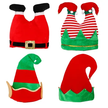 Забавные шапочки для ног Санта-Клауса, шляпа эльфа-клоуна, украшения для Рождественской вечеринки, шапка для косплея Санта-Клауса, утолщенная изоляционная лоскутная шляпа