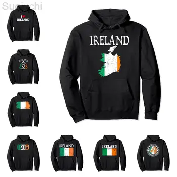 Винтажный подарок Ирландского флага Ирландии, пуловер с капюшоном, Мужские И женские хлопковые толстовки унисекс, мужская толстовка в стиле хип-хоп.