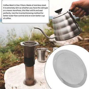 Фильтры для кофе для кофеварки Aeropress Многоразовый фильтр для кофе 2 типа Моющихся сетчатых микрофильтров из нержавеющей стали