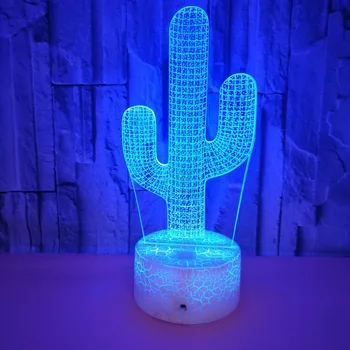 3D лампа Cactus Светодиодный ночник для детской спальни прикроватная лампа Атмосфера Декоративные светильники Подарочные игрушки для детского дня рождения