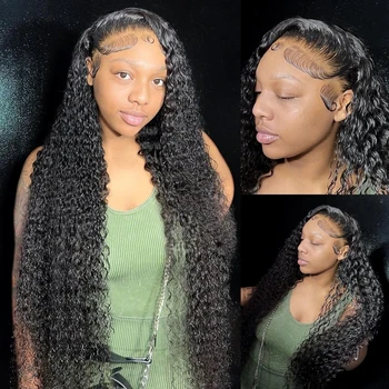 Свободная глубокая волна 13x6 HD парик из человеческих волос на кружеве, бразильский для женщин, кудрявые парики из человеческих волос 13x4, бесклеевой парик