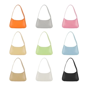 2023 Новая модная сумка для подмышек, повседневная сумка-тоут из искусственной кожи, сумка через плечо большой емкости для девочки, женская Однотонная Модная сумка подмышками