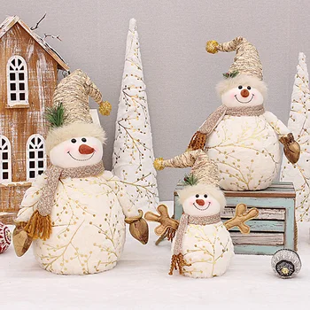 Рождественский декор, кукла-снеговик, украшения для Рождественской елки, Плюшевая кукла, Праздничная атмосфера, Ткань с принтом для окна торгового центра, отеля.
