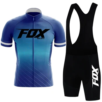 Профессиональный комплект для велоспорта, Мужские и женские комплекты из джерси для велоспорта, дышащий велосипед, Mtb, Одежда для горного велосипеда, Велосипедная одежда Blue FOX TELEYI