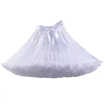 Женские нижние юбки-пачки из тюля, юбки для балетных танцев принцессы, многослойная нижняя юбка с эластичным поясом, белая