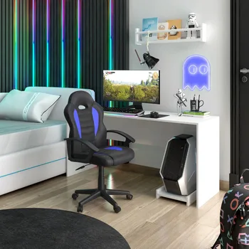 Кресло со спинкой на колесиках, компьютерное кресло, мобильное геймерское кресло для ПК, офисная мебель, игровая мебель для отдыха, кресло с откидной спинкой