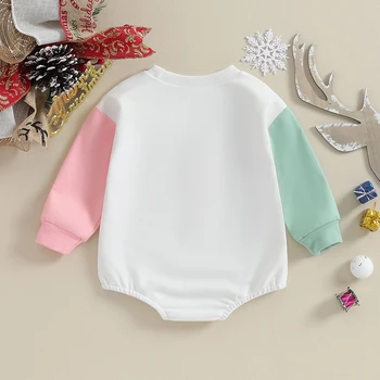 Рождественский наряд для новорожденных девочек, толстовка с длинными рукавами в цвет блока, комбинезон с вышивкой, Одежда в виде Рождественской елки